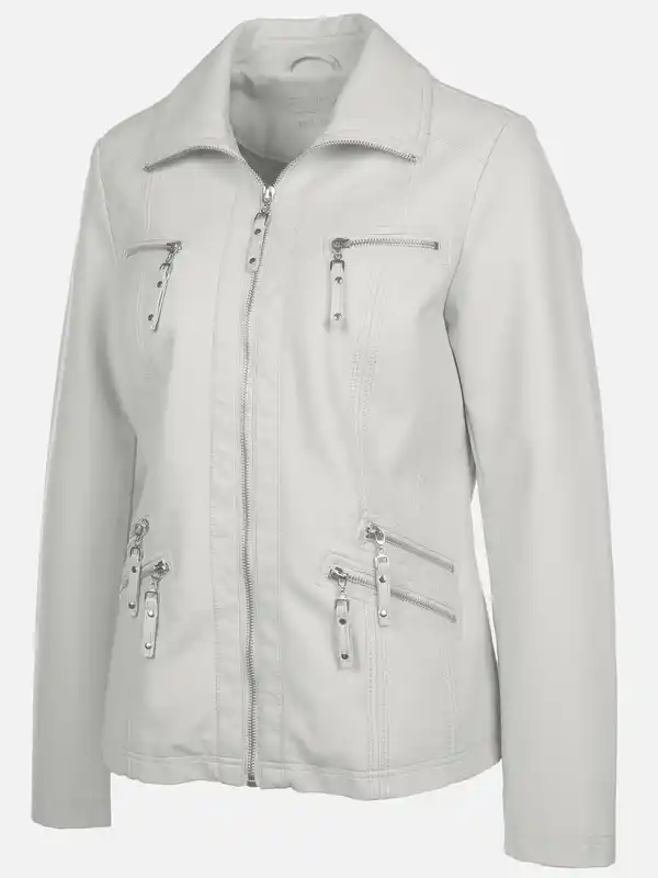 Bild 3 von Damen Bikerjacke in Kunstleder Weiß