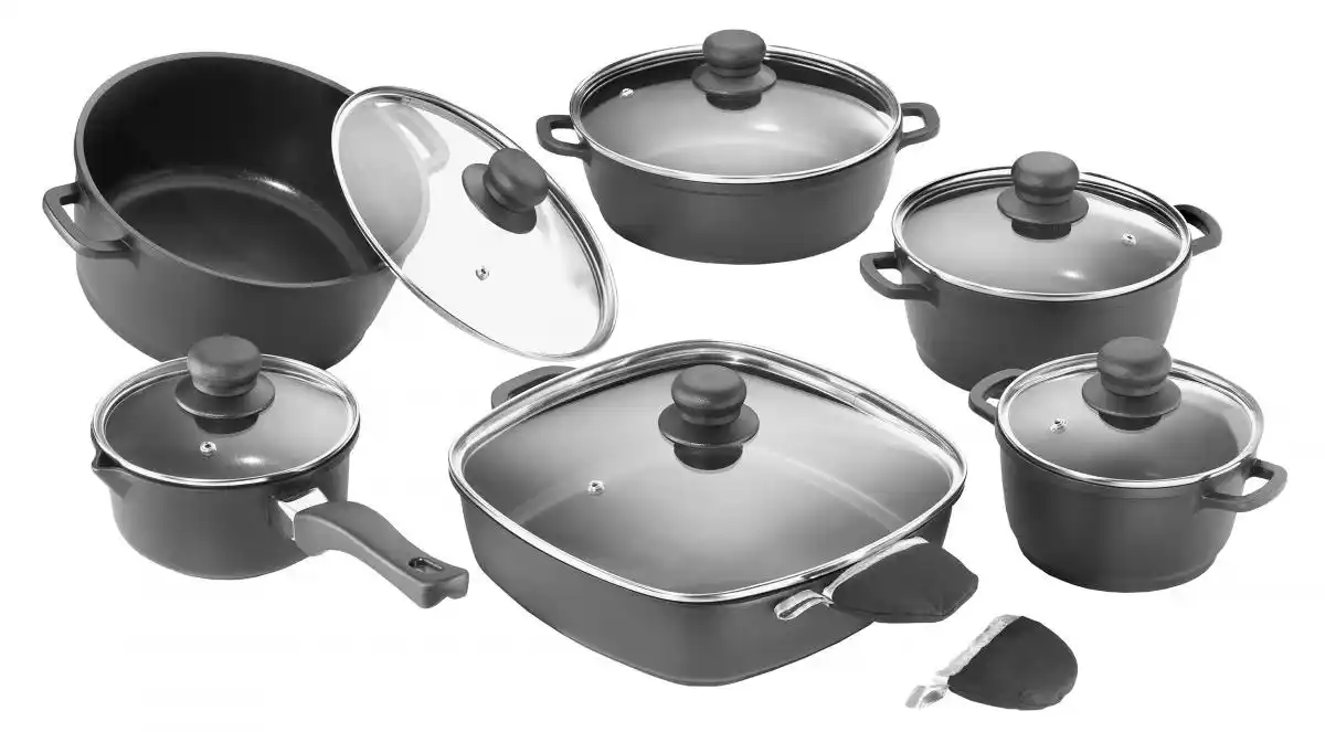 Bild 1 von Kochtopfset Teflon schwarz