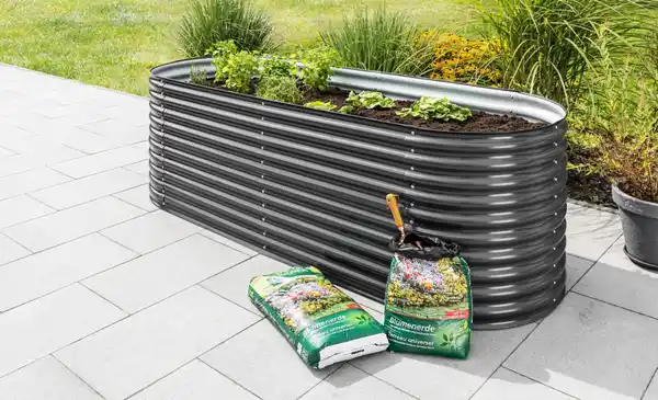 Bild 3 von Stahl Oval Hochbeet XXL - Anthrazit