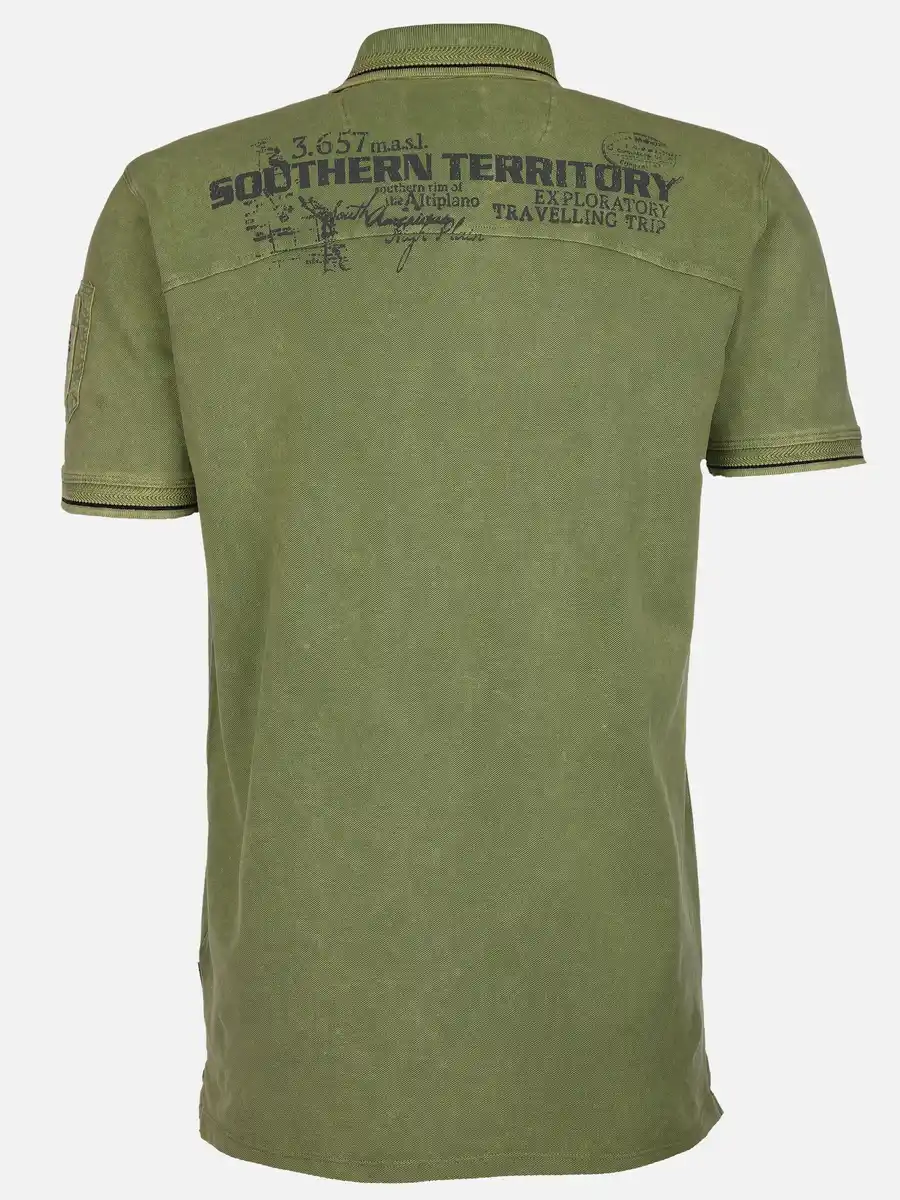 Bild 2 von Herren Poloshirt im Used Look Oliv