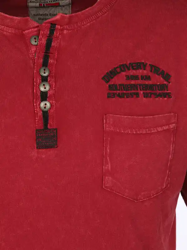 Bild 3 von Herren Henleyshirt im Used Look Rot