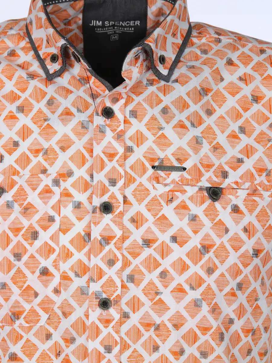 Bild 3 von Herren Freizeithemd mit Alloverprint Orange