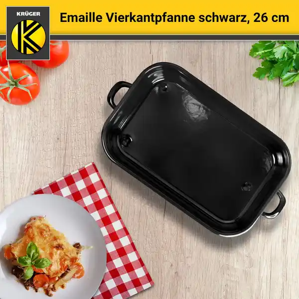 Bild 3 von Emaillierte Vierkantpfanne schwarz, 26 cm