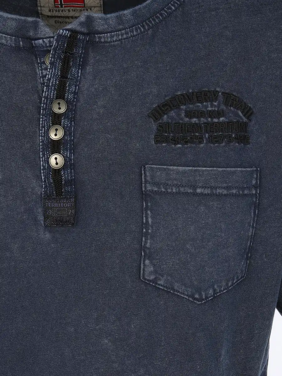 Bild 3 von Herren Henleyshirt im Used Look Blau