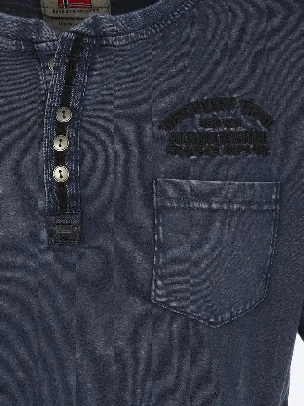 Bild 3 von Herren Henleyshirt im Used Look Blau