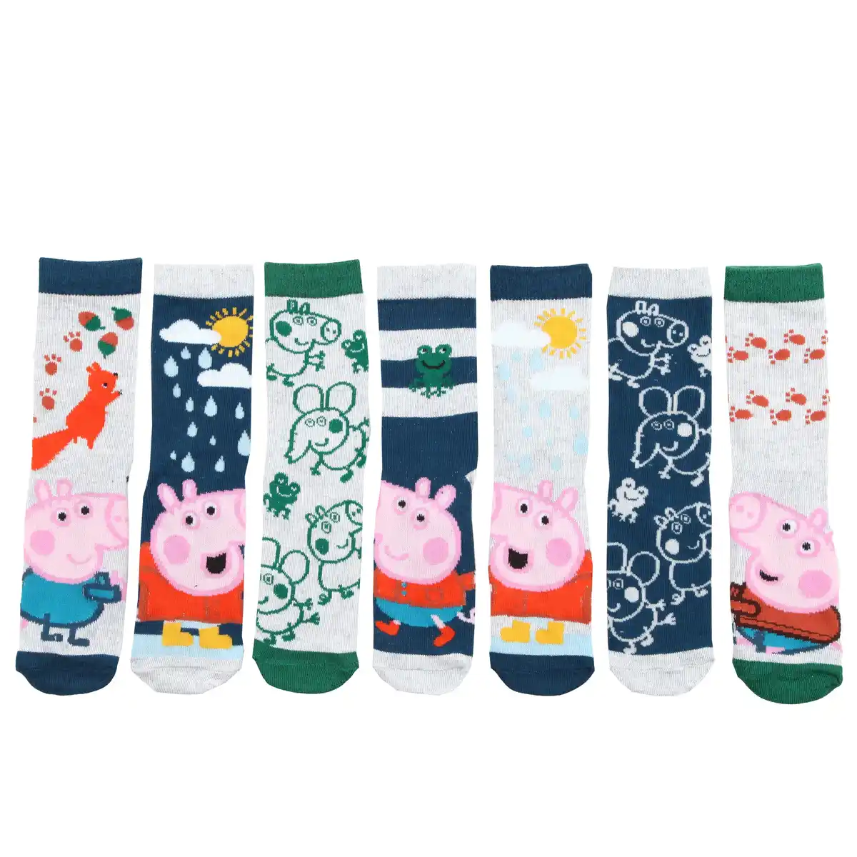 Bild 2 von Kinder Socken im 7er Pack mit Motiv "Peppa Pig" Bunt