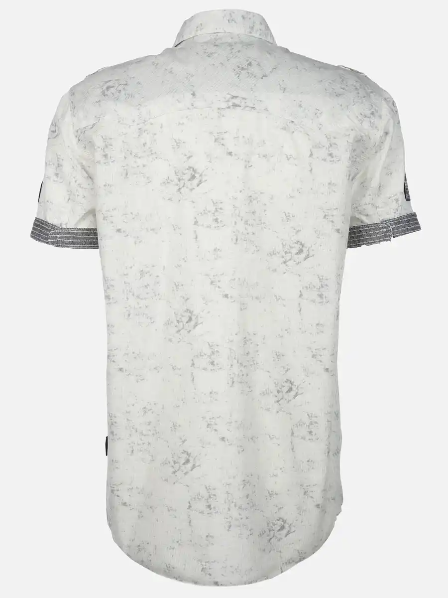 Bild 2 von Herren Freizeithemd mit Brusttaschen in Oilwash-Optik Weiß
