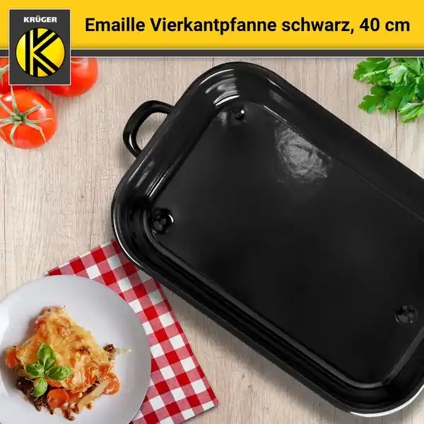 Bild 3 von Emaillierte Vierkantpfanne schwarz, 40 cm