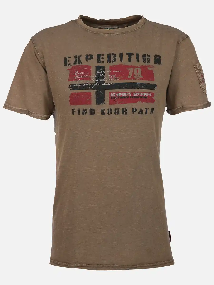 Bild 1 von Herren Shirt mit Frontprint Braun