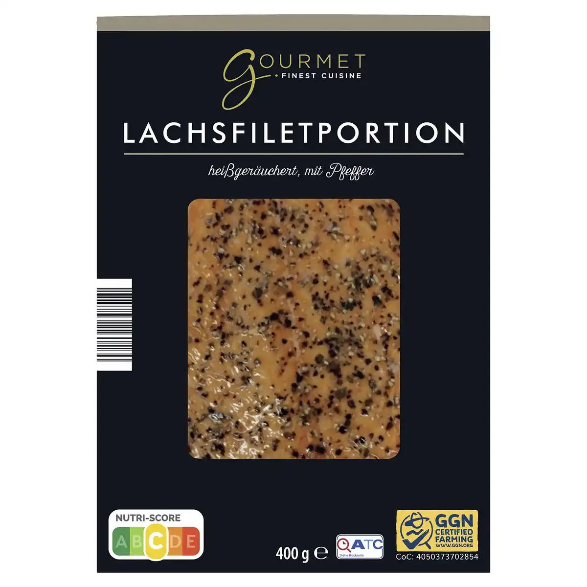 Bild 1 von GOURMET Lachsseite heißgeräuchert 400 g, Pfeffer