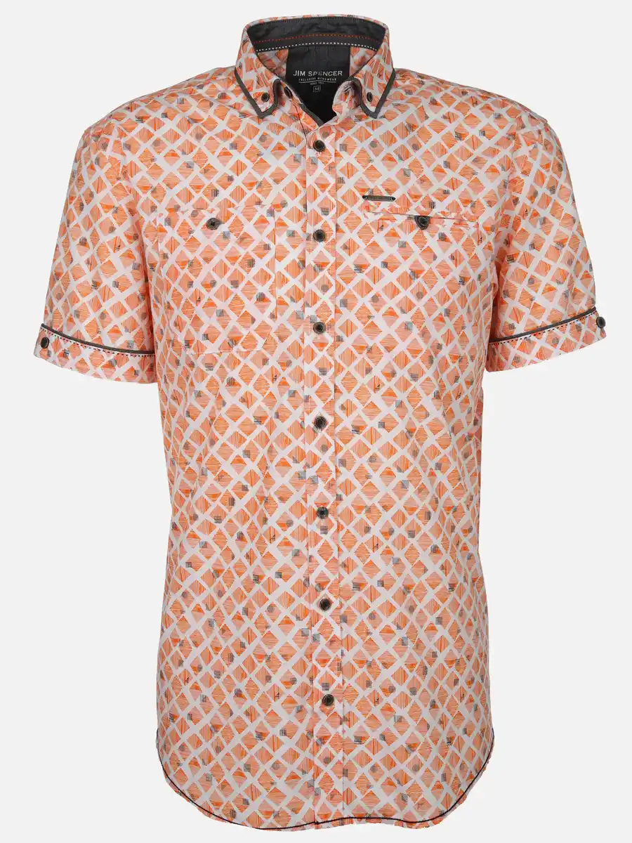 Bild 1 von Herren Freizeithemd mit Alloverprint Orange