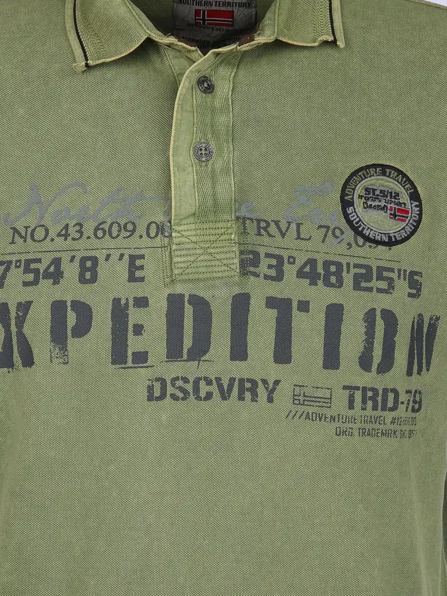 Bild 3 von Herren Poloshirt im Used Look Oliv