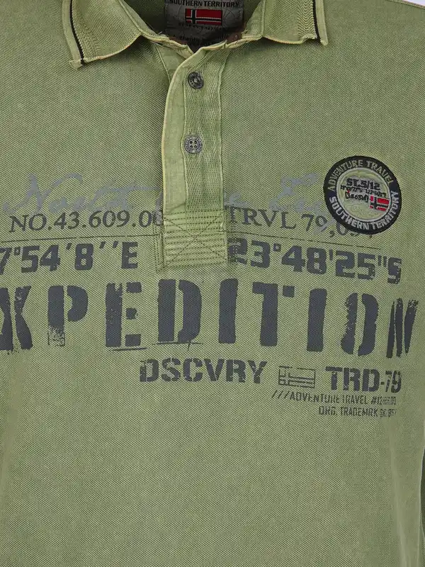 Bild 3 von Herren Poloshirt im Used Look Oliv