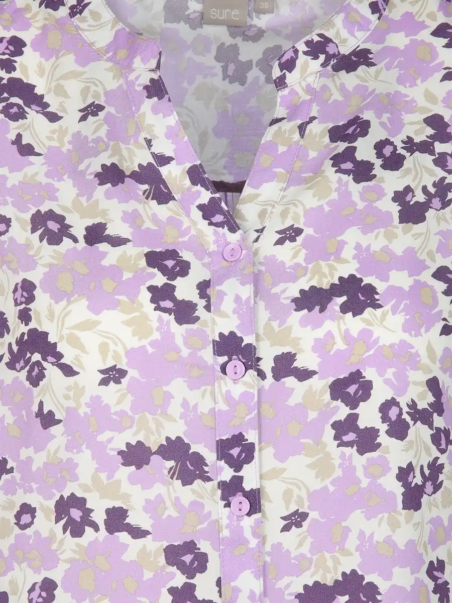 Bild 3 von Damen Bluse mit Alloverprint Lila