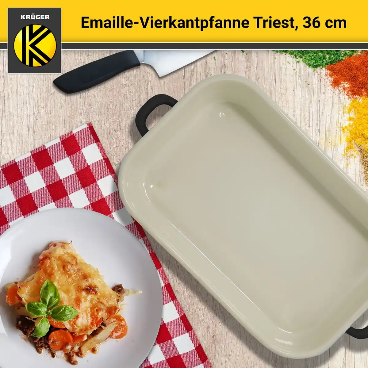 Bild 3 von Emaillierte Vierkantpfanne Triest, 36 x 25 cm