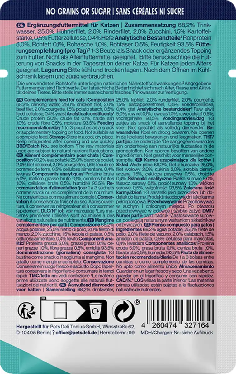 Bild 2 von Pets Deli Functional Suppe Anti-Hairball mit Rind und Zucchini, 40 g