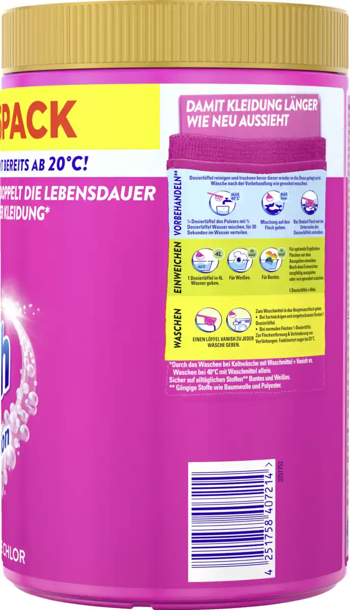 Bild 2 von Vanish Oxi Action Pulver Pink Maxipack, 1.650 g