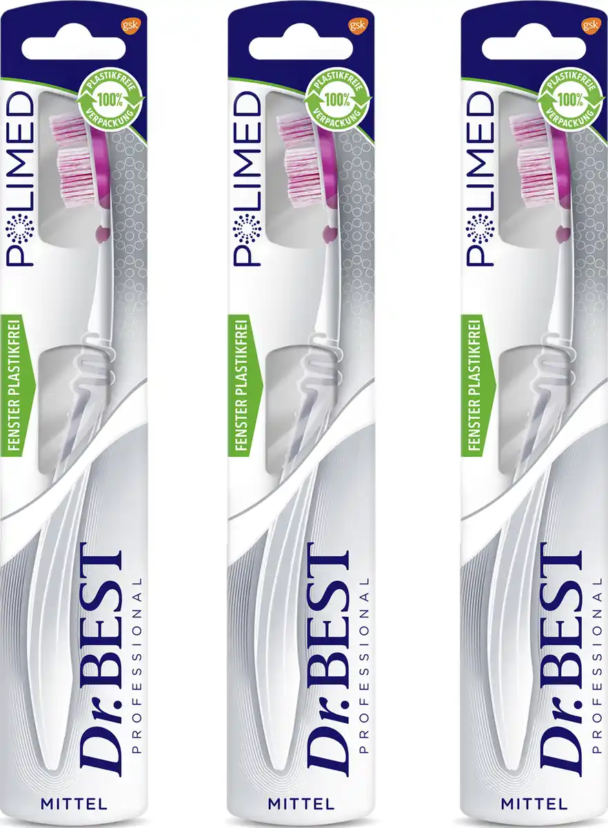 Bild 1 von Dr.BEST 3er-Set Polimed Zahnbürste, Mittel