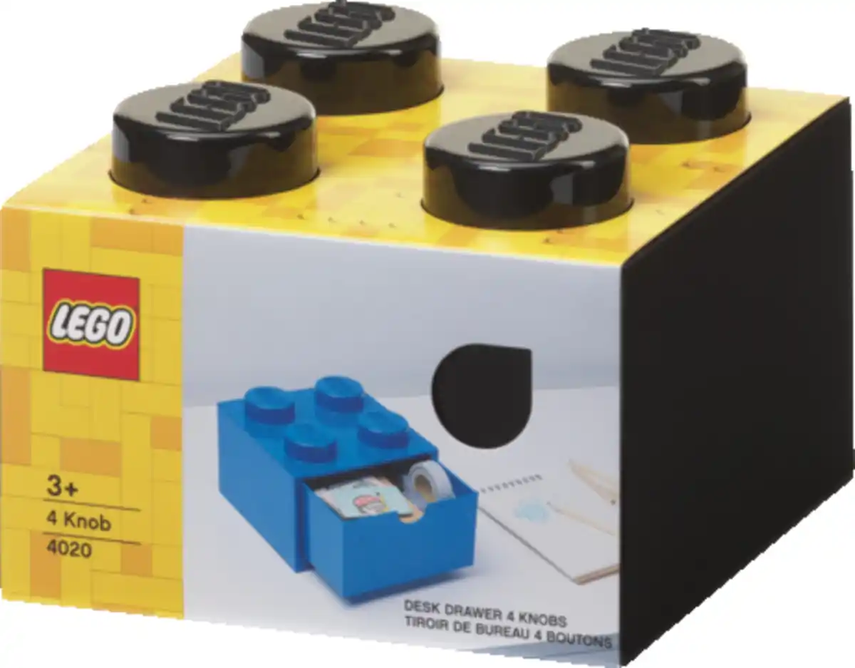 Bild 1 von LEGO Schreibtischelement mit Schubladen 4 Noppen, Schwarz