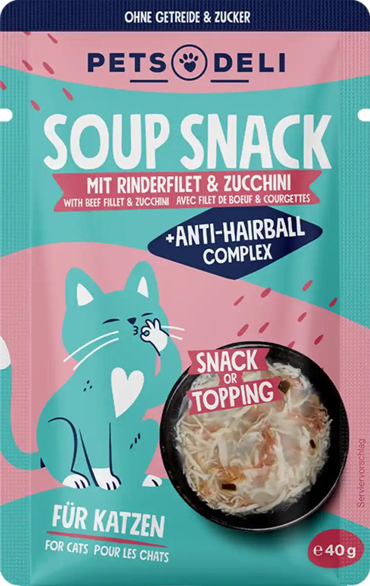 Bild 1 von Pets Deli Functional Suppe Anti-Hairball mit Rind und Zucchini, 40 g