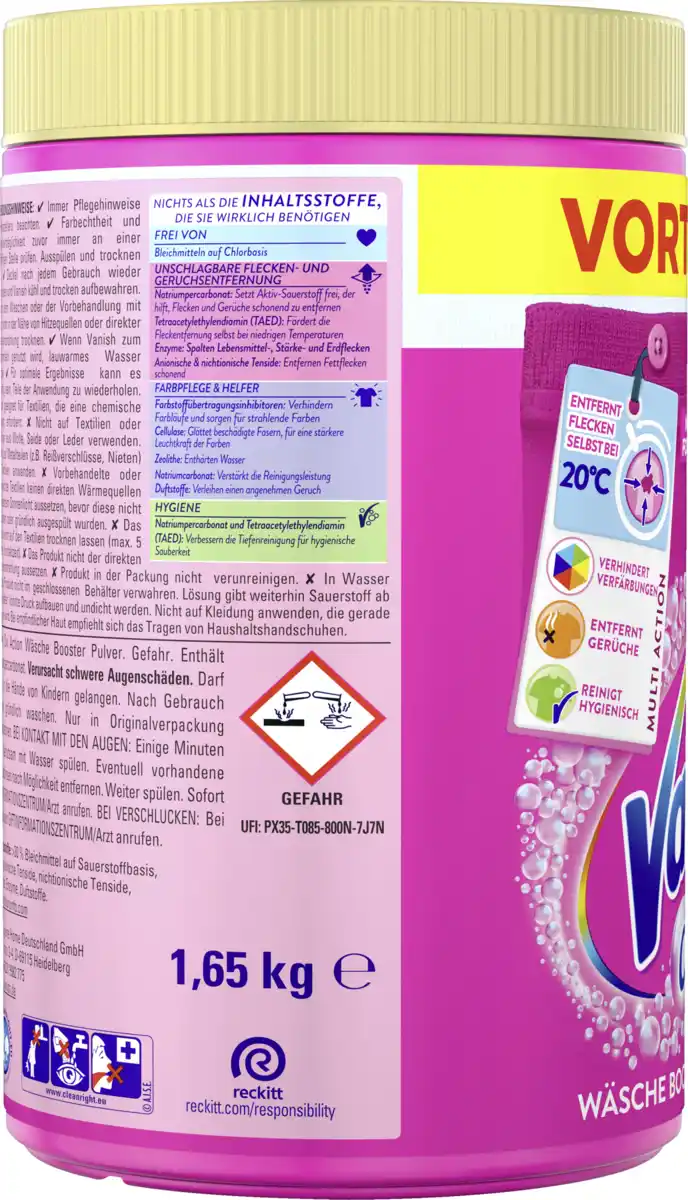 Bild 3 von Vanish Oxi Action Pulver Pink Maxipack, 1.650 g