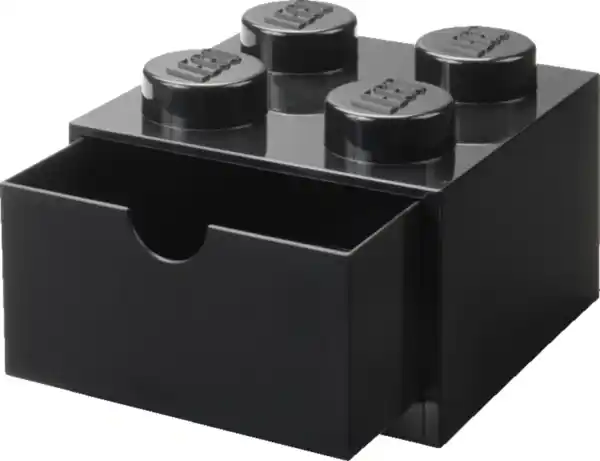 Bild 3 von LEGO Schreibtischelement mit Schubladen 4 Noppen, Schwarz