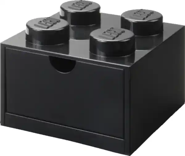 Bild 2 von LEGO Schreibtischelement mit Schubladen 4 Noppen, Schwarz