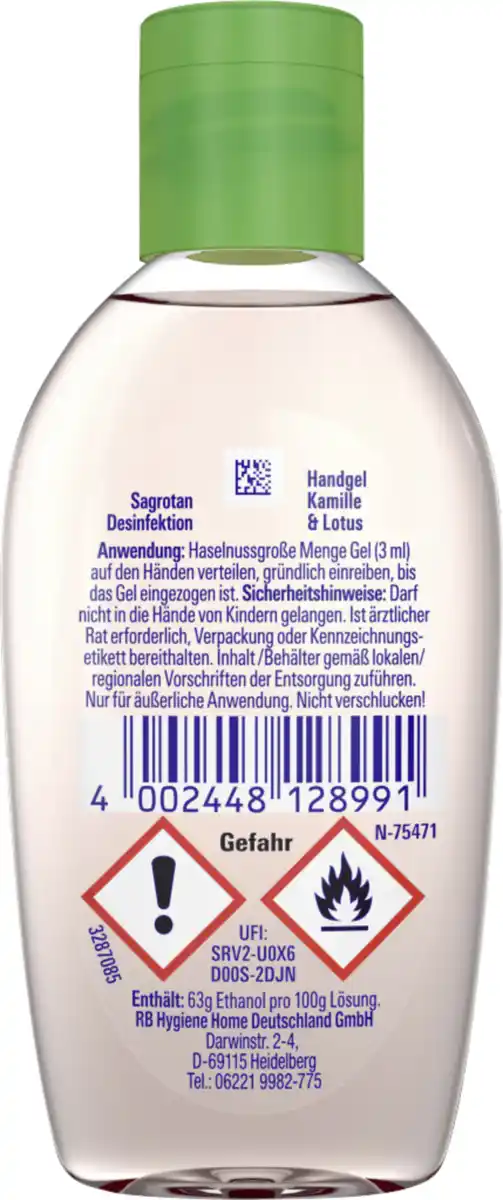 Bild 2 von Sagrotan Desinfektion Handgel Kamille & Lotus Reisegröße, 50 ml