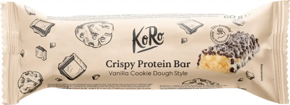 Bild 1 von KoRo Crispy Protein Bar Vanilla Cookie Dough Style, 60 g