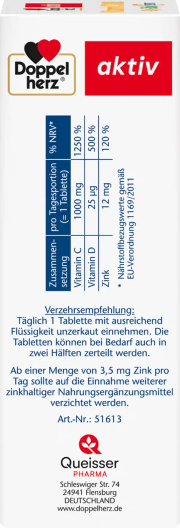 Bild 3 von Doppelherz Großpackung Doppelherz Vitamin C 1000 + D3 + Zink Depot, 143 g