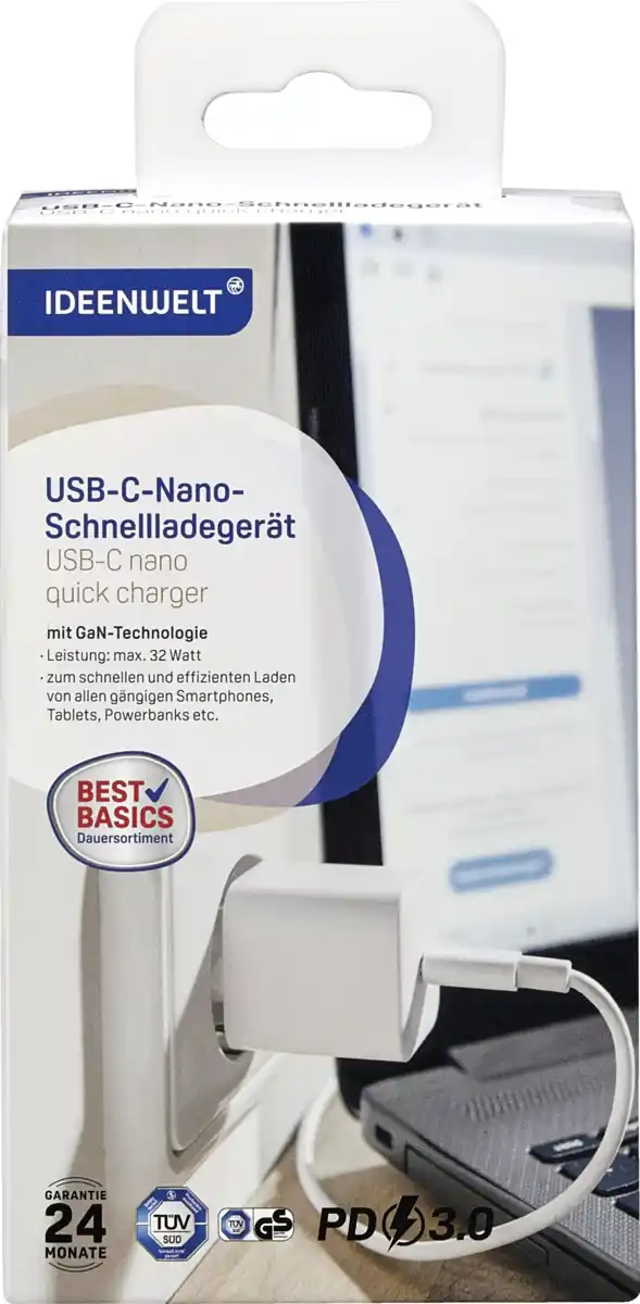 Bild 1 von IDEENWELT Best Basics USB-C-Nano-Schnellladegerät