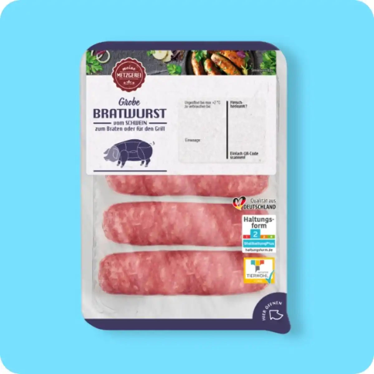 Bild 1 von MEINE METZGEREI Grobe Bratwurst, Vom Schwein