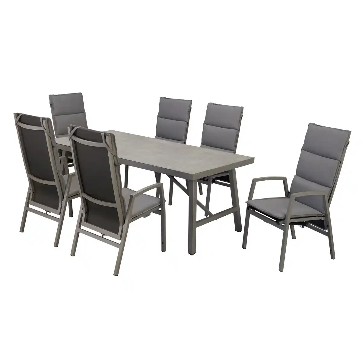 Bild 1 von Gartenmöbel-Set 'Fiona' grau 7-teilig