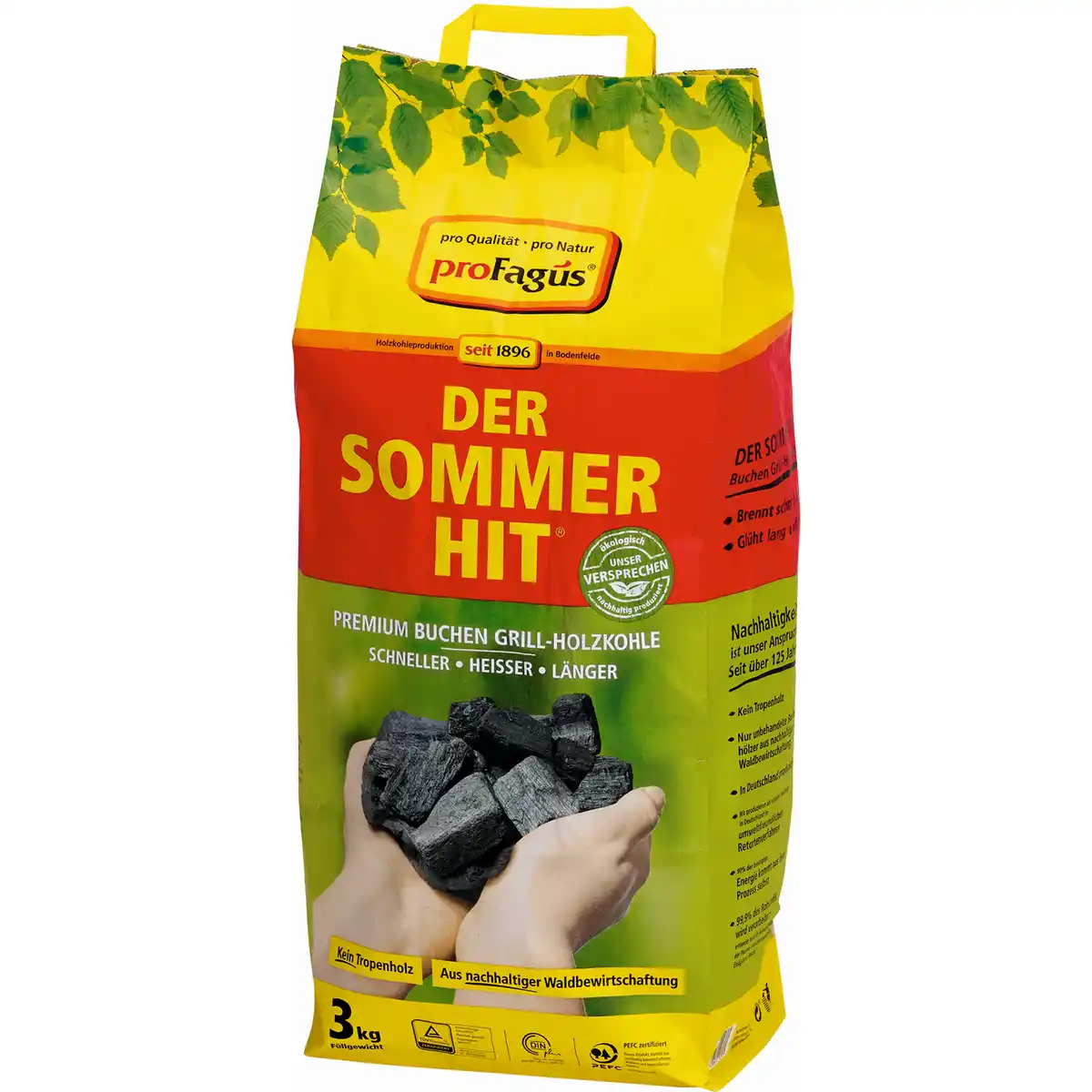 Bild 1 von ProFagus Buchen-Grillholzkohle "Der Sommer-Hit" 3 kg