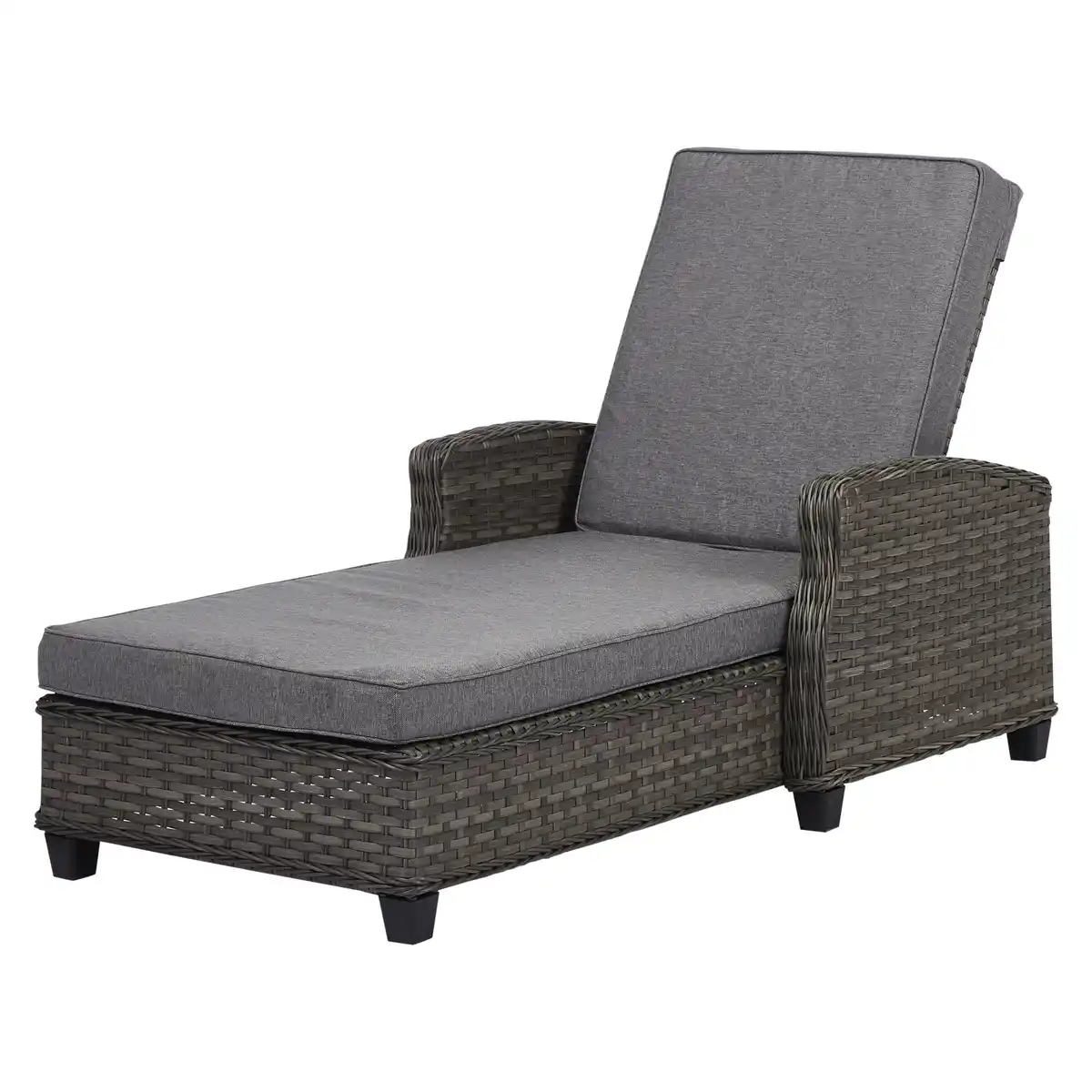 Bild 1 von Rattanliege 'Delia' grau/braun 205 x 83,5 x 93,5 cm