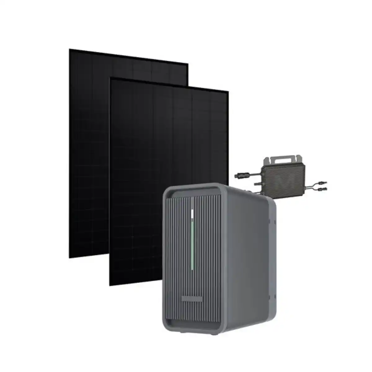 Bild 1 von Balkonkraftwerk Balkon 900W / 800W black, bifazial inkl. 2,24 kWh Speicher