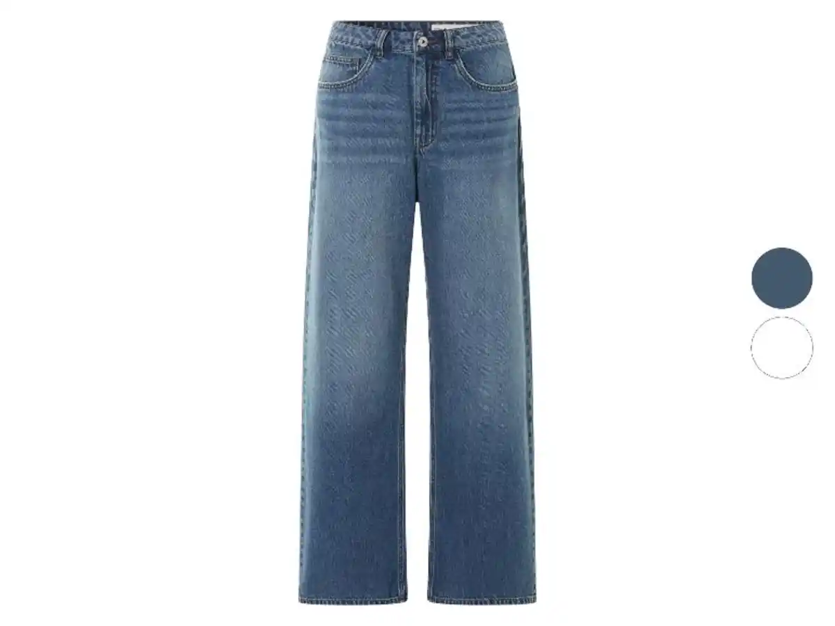 Bild 1 von esmara® Damen Jeans, Wide Leg, mit hoher Leibhöhe