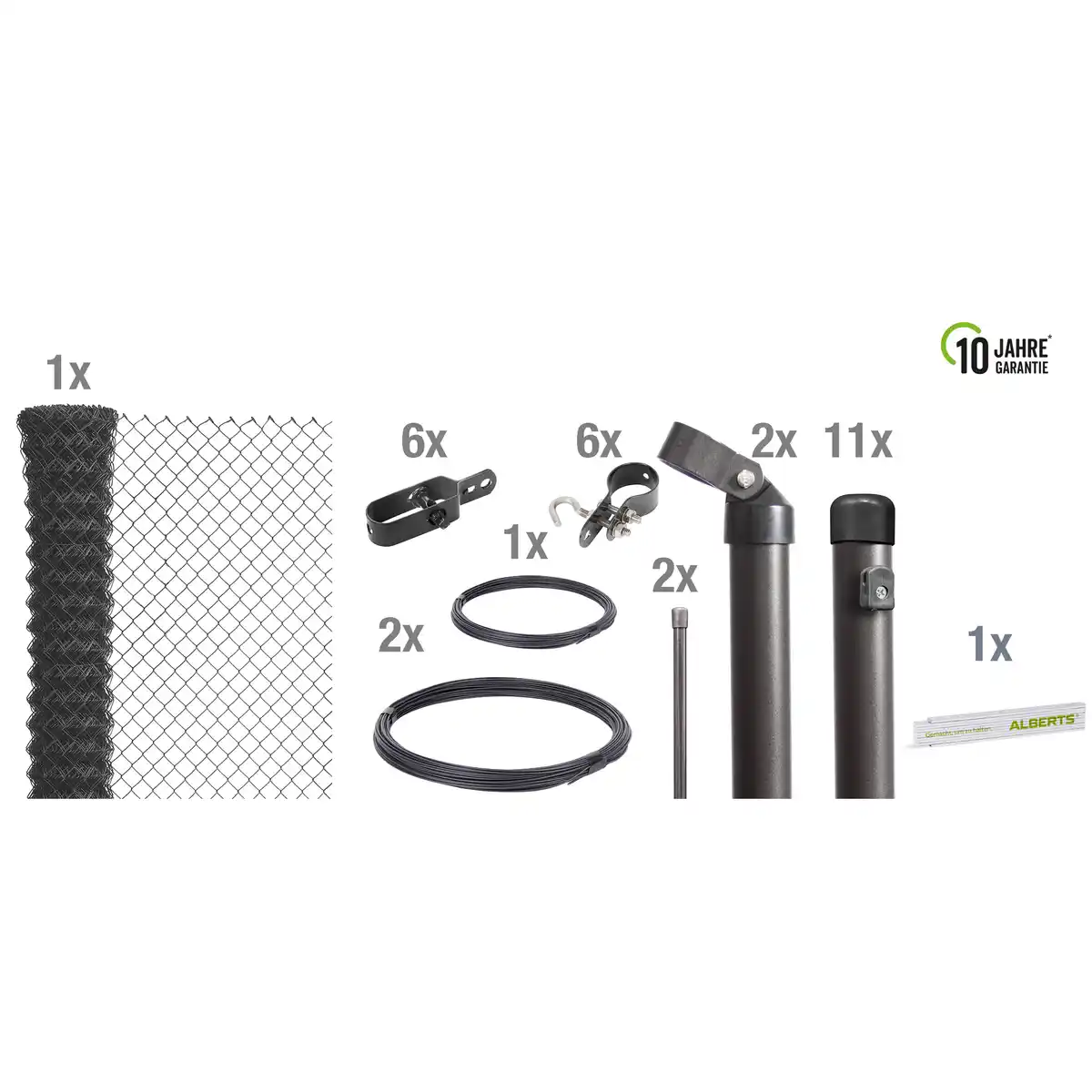 Bild 1 von Alberts Maschendrahtgeflecht-Set anthrazit Ø 2,8 mm 125 x 2500 cm