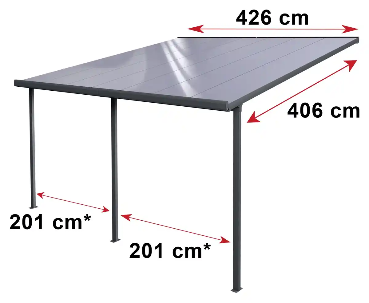 Bild 1 von Gutta Terrassenüberdachung Basic 426x406cm anthrazit