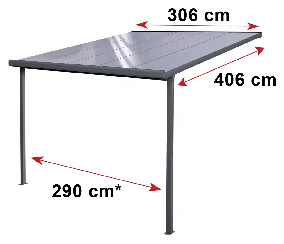 Bild 1 von Gutta Terrassenüberdachung Basic 306x406cm anthrazit