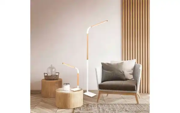 Bild 2 von LED-Standleuchte Norris, weiß/holz, inkl. Switch Dimmer