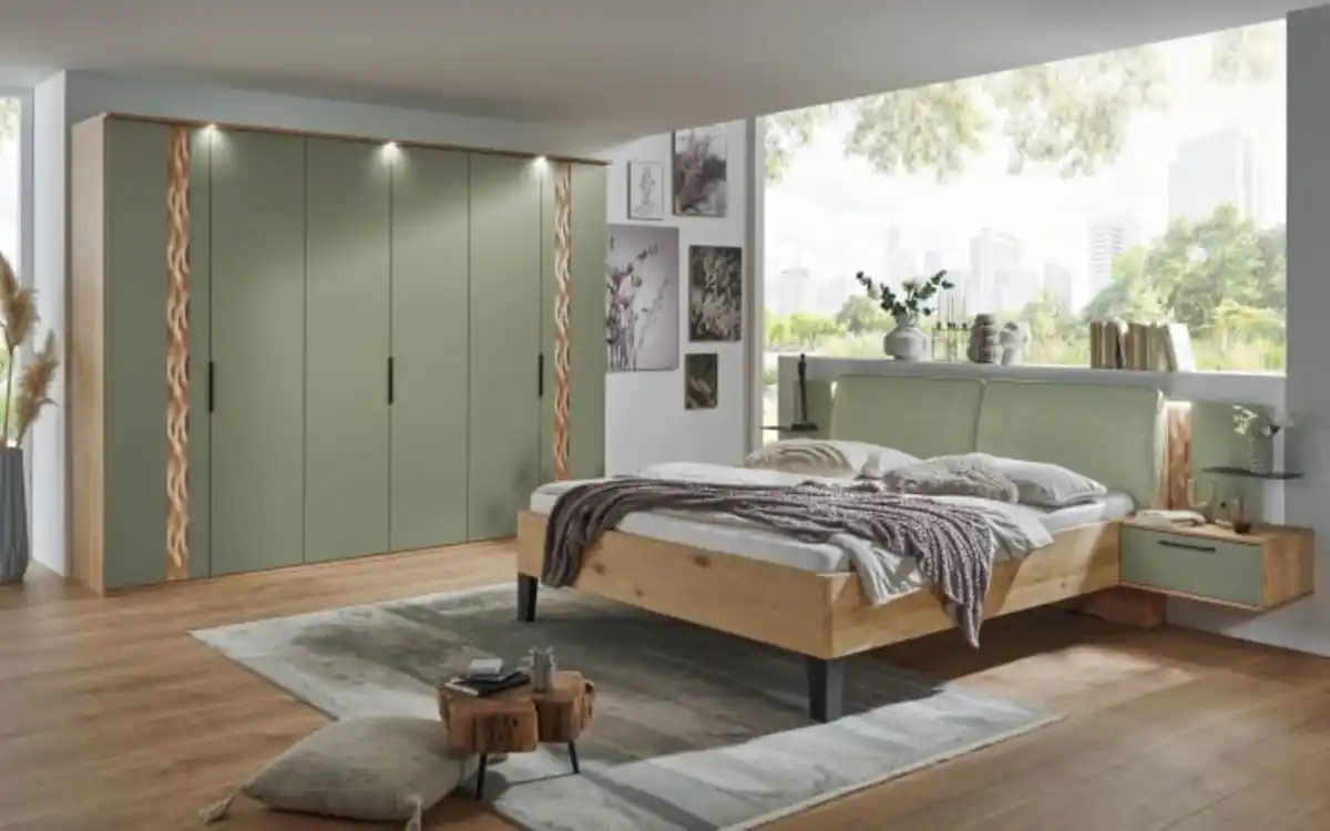 Bild 1 von Disselkamp - Schlafzimmer Callao, Balkeneiche-Nachbildung/grün