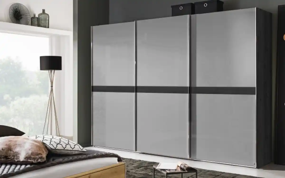 Bild 1 von Schwebetürenschrank Ajana, grau/schwarz, 271 x 223 cm