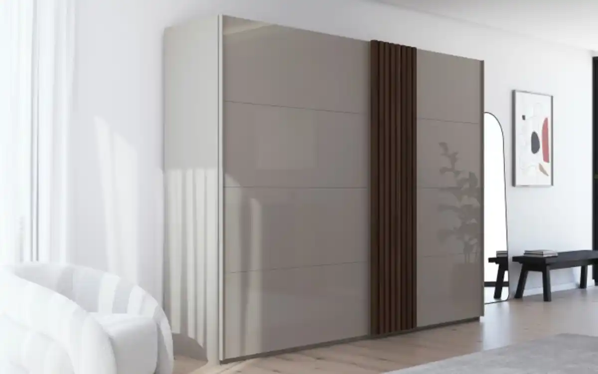 Bild 1 von Schwebetürenschrank Tegio-F, fango/Nussbaum