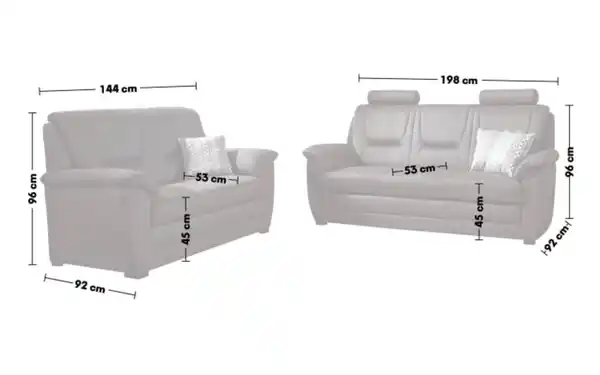 Bild 4 von Polipol - Garnitur PP-QL11014 A+, nougat, inkl. Funktionen