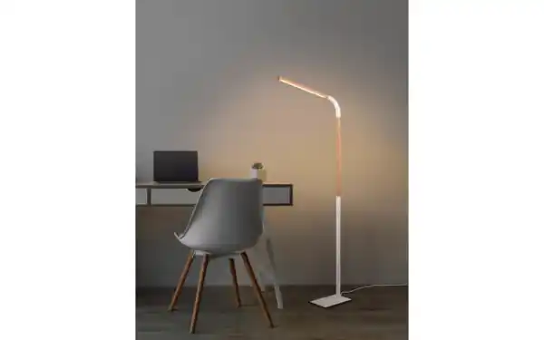Bild 3 von LED-Standleuchte Norris, weiß/holz, inkl. Switch Dimmer