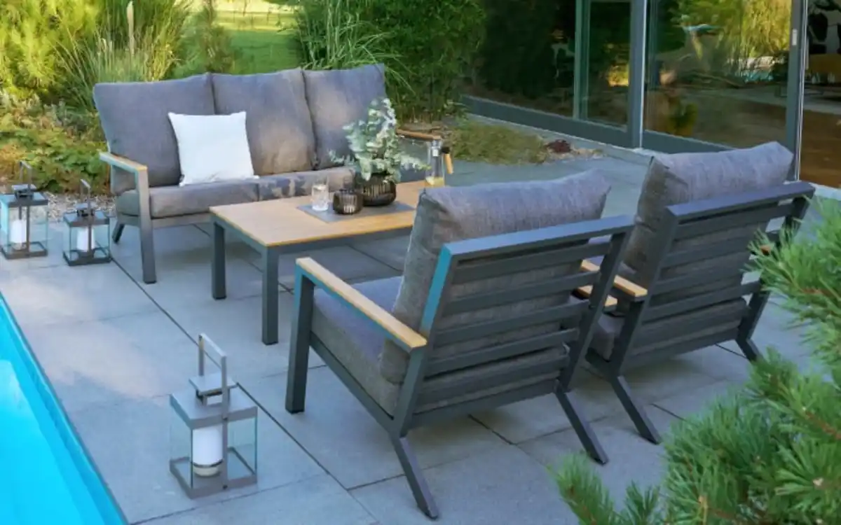 Bild 1 von Gartenset Abuja, braun/dunkelgrau, 4-teilig