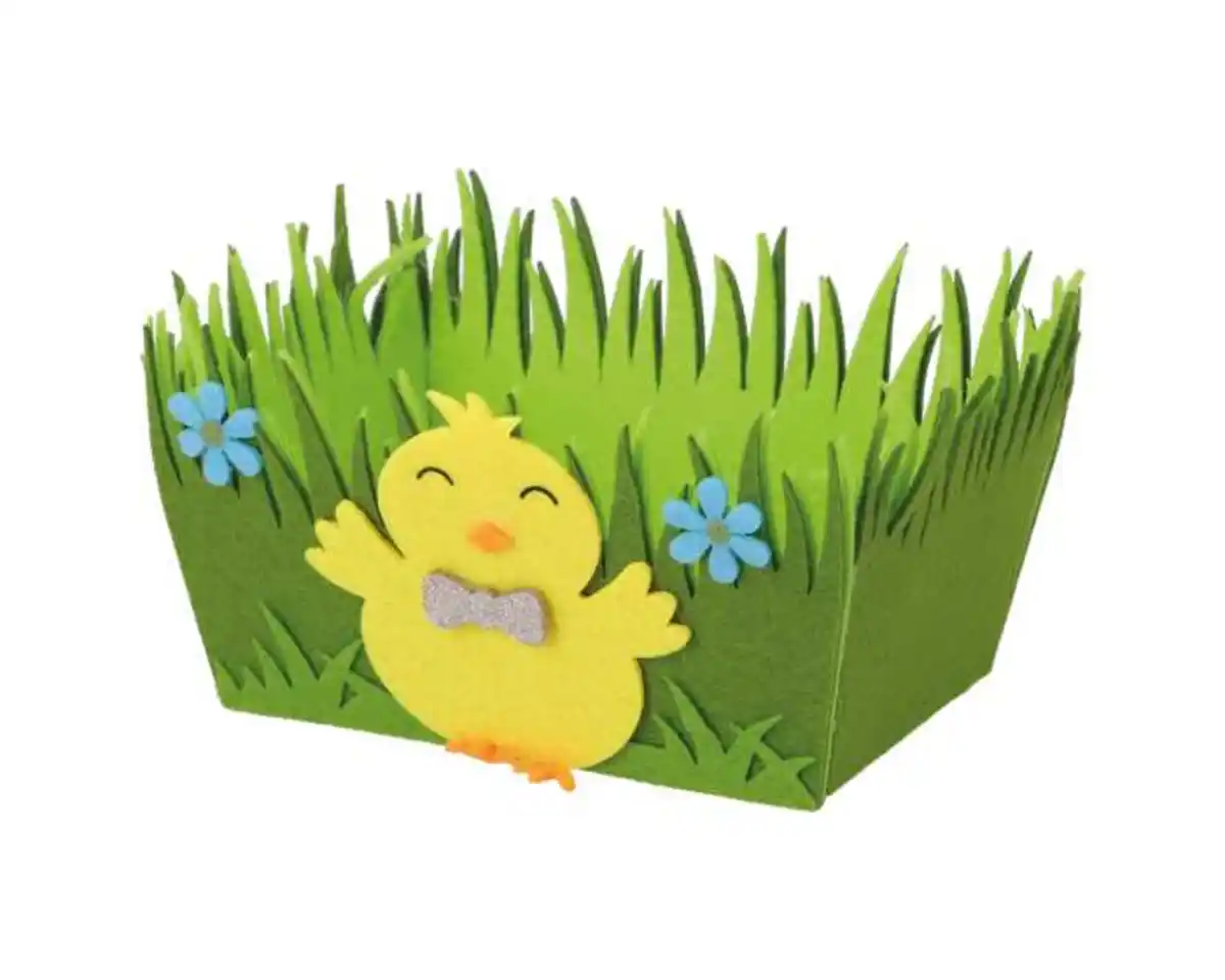 Bild 1 von Deko Korb Filz 15x12cm, Wiese