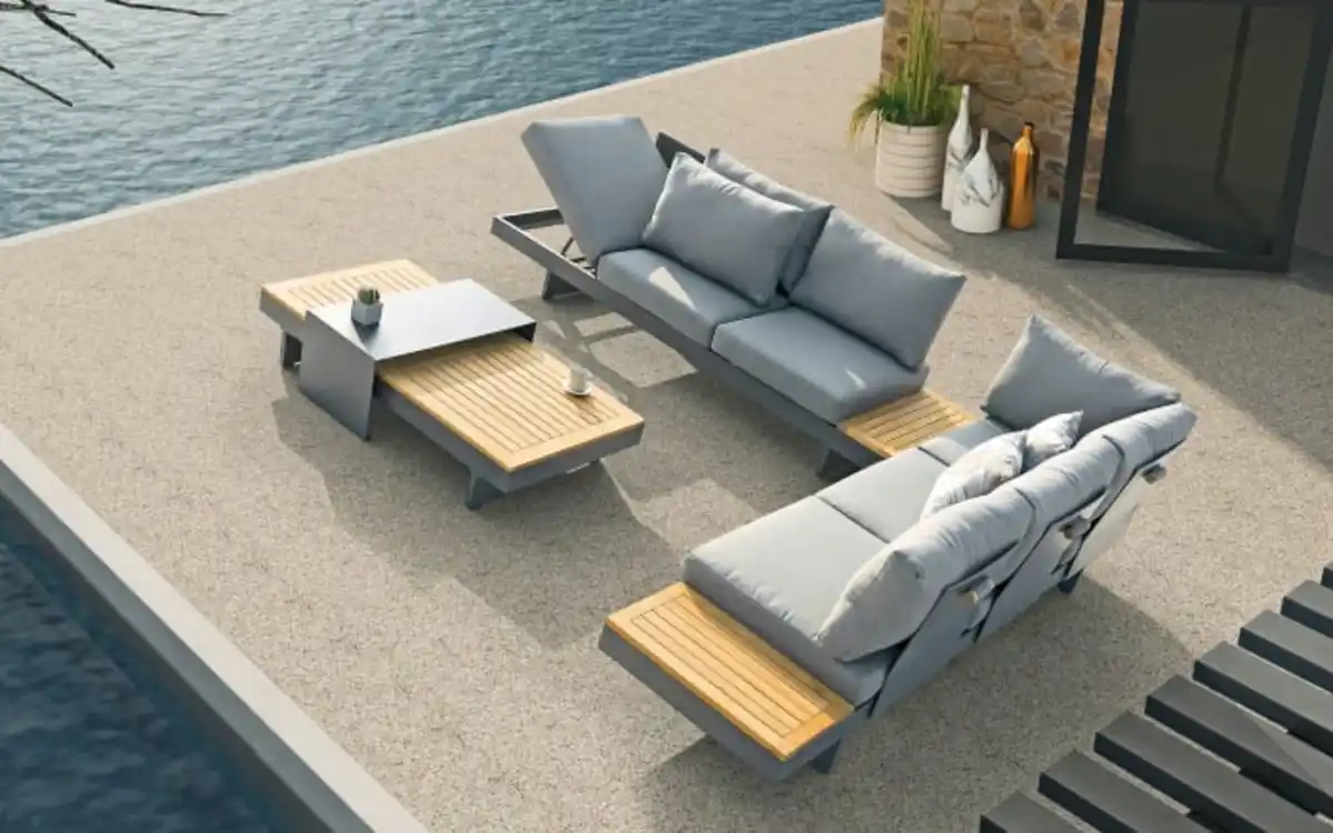 Bild 1 von Gartenset Accra, Akazienholz natur/dunkelgrau, 4-teilig