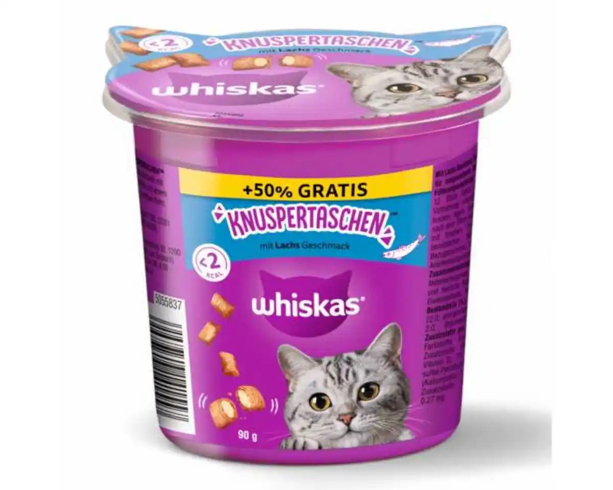 Bild 1 von Whiskas Lachs Katzensnack Knuspertaschen 90g